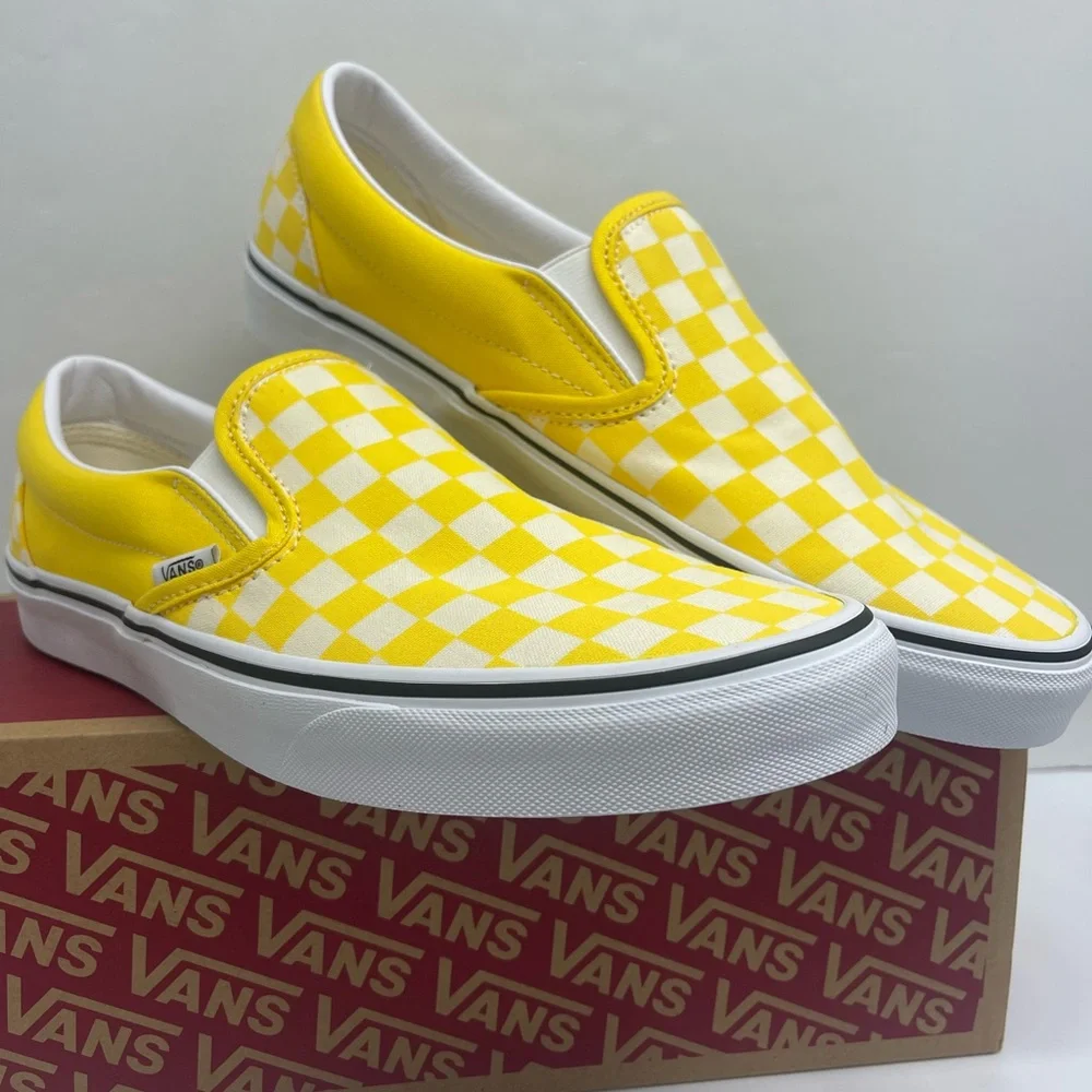 Vans Men’s Classic Slip-On
(Checkerboard) Cyber Yellow Sneakers 
VN0A33TB42Z - Picture 12 of 16